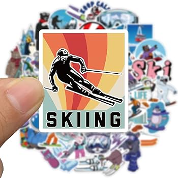 Leisitator 50 PCS Ski Stickers - Waterproof Vinyl Winter